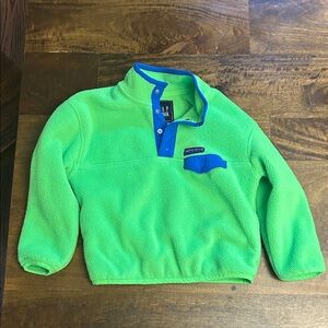 GAP Arctic Fleece Neon Green Fleece with Blue Trim (Size Small)